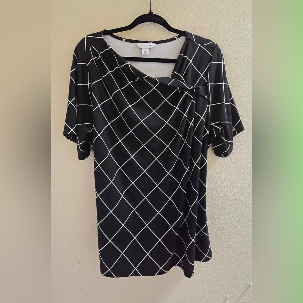 Liz Claiborne Black and White Asymmetrical Dress